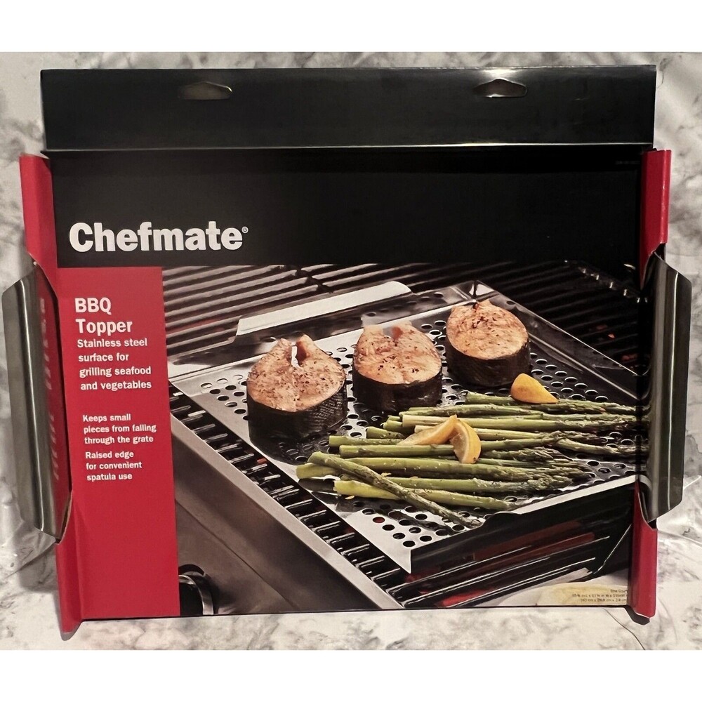 Chefmate BBQ Stainless Steel Grill Topper - 490090604231   ** Brand New **